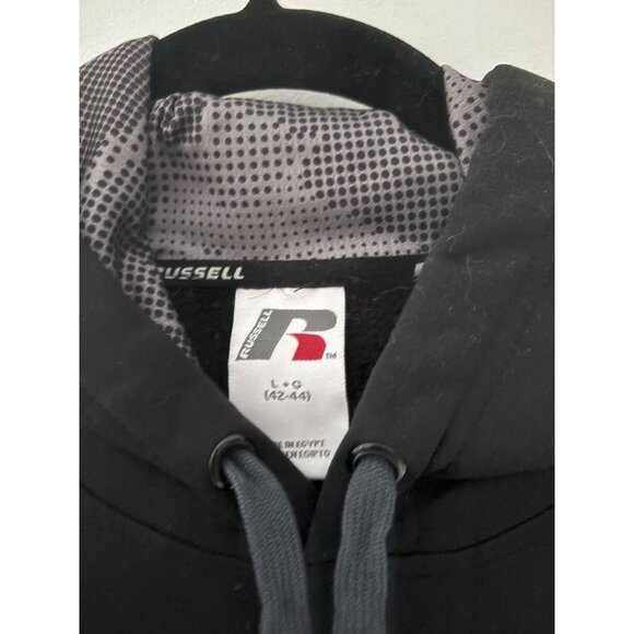 Russell Athletic Mens Large 42-44 Black‎ Hoodie Pullover w Front Pocket - Picture 3 of 6
